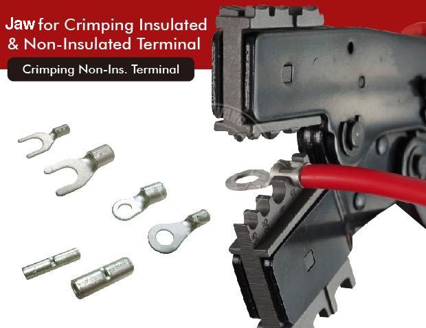 H031003BC Twin Quick Change Ratchet Crimper-H031003BC-Jaw-crimp-crimping-crimp tool-crimping tool-crimp wire-ratchet crimp-Taiwan Manufacturer-Insulated terminal-non Insulated terminal-hsunwang-licrim-hsunwang.com