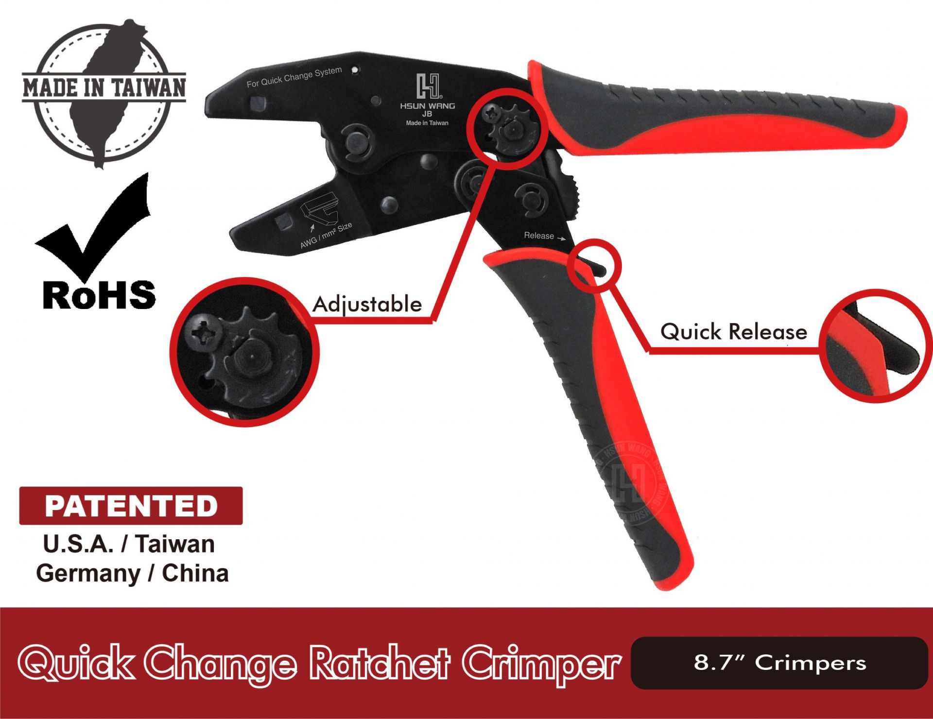 JB53BA4-insulatedterminal-flagterminal-ratchetingcrimpingtool-TaiwanManufacturer-licrim-hsunwang.com
