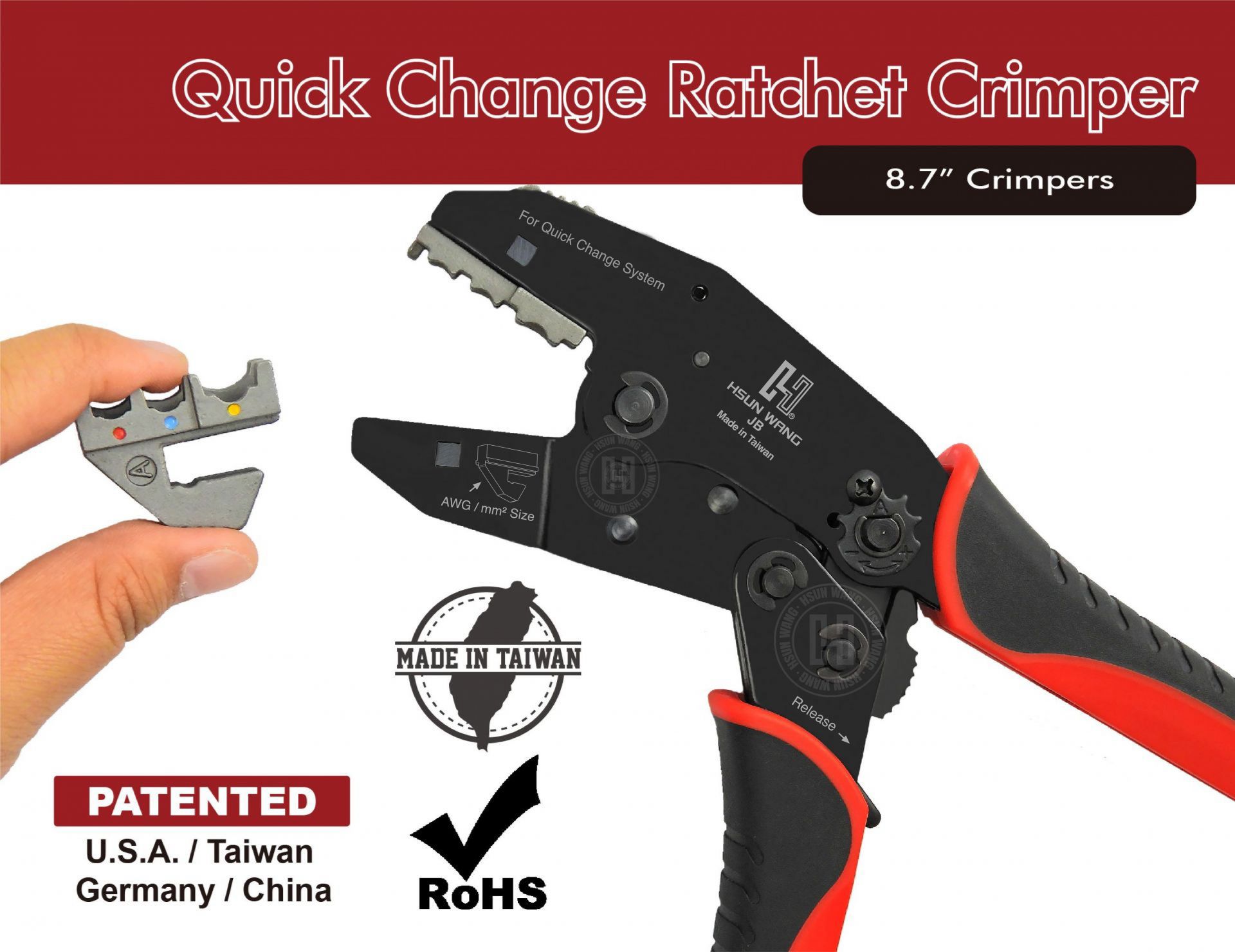 JB53BA4-insulatedterminal-flagterminal-ratchetingcrimpingtool-TaiwanManufacturer-licrim-hsunwang.com
