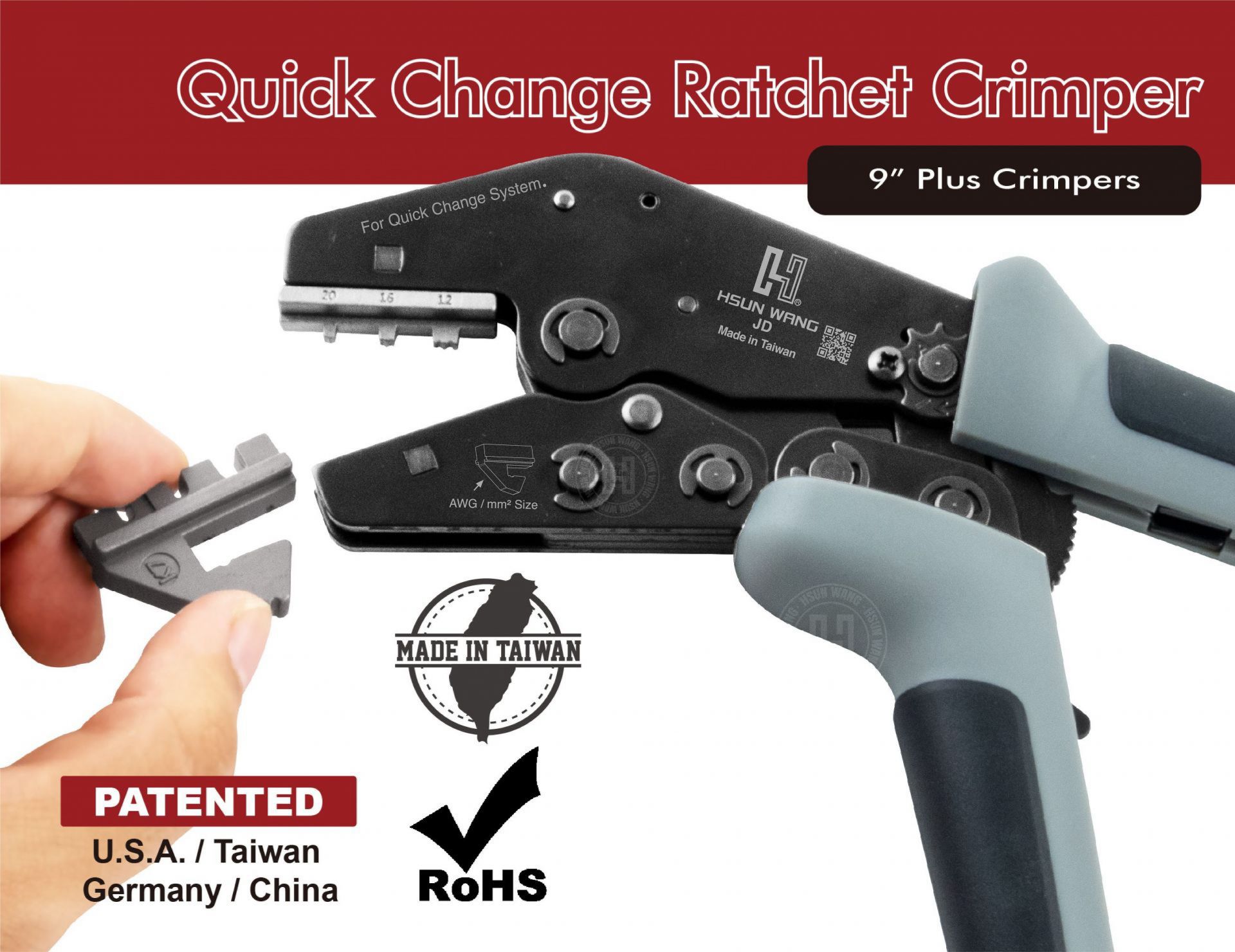 JDI  Crimping Tool for Quick Change Crimping Jaws-JDI-Jaw-crimp-crimping-crimp tool-crimping tool-crimp wire-ferrule crimp-ratchet crimp-Taiwan Manufacturer-hsunwang-licrim-hsunwang.com

