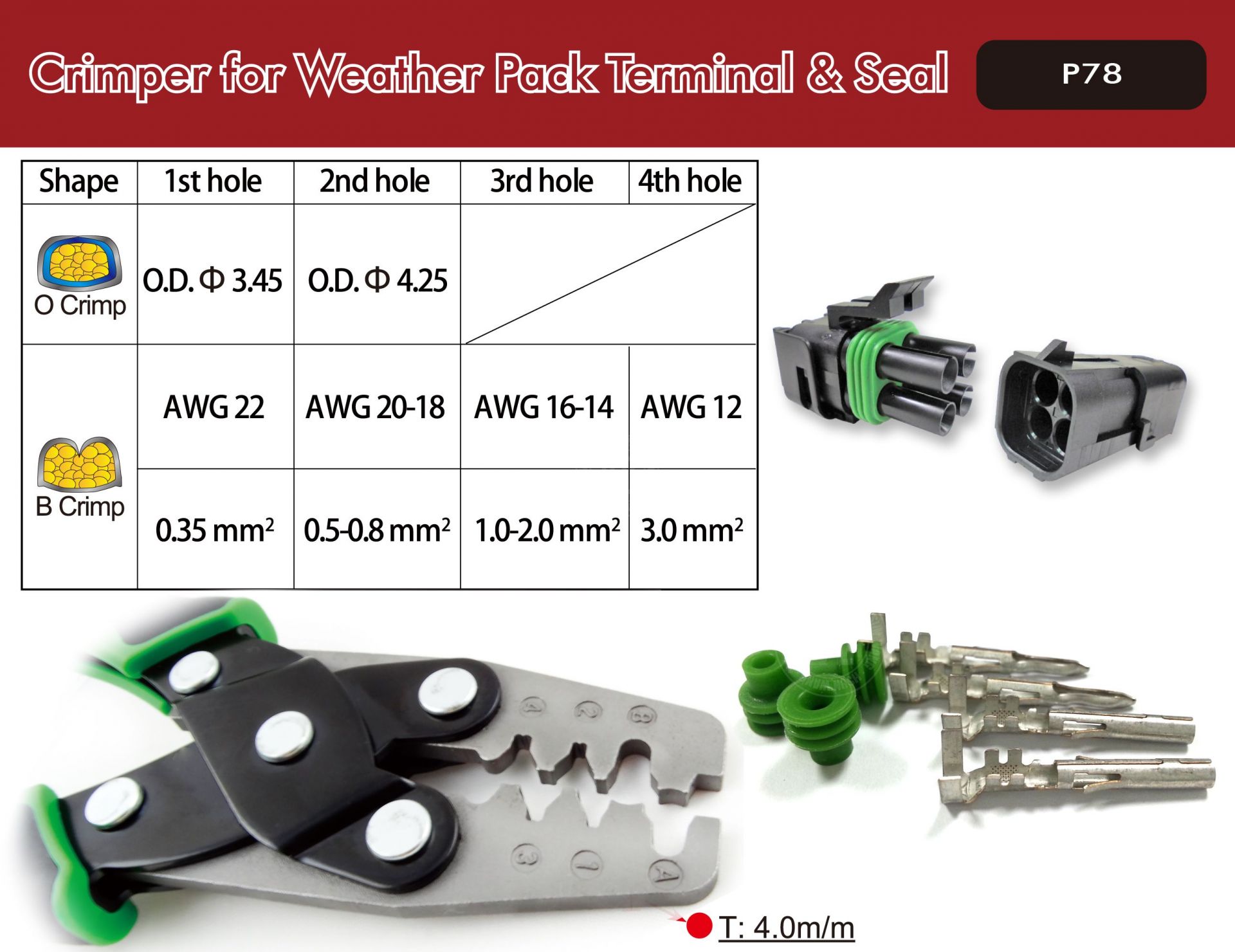 p78 Delphi Weather Pack licrim-P78I-Jaw-crimp-crimping-crimp tool-crimping tool-crimp wire-ferrule crimp-ratchet crimp-Taiwan Manufacturer-hsunwang-licrim-hsunwang.com