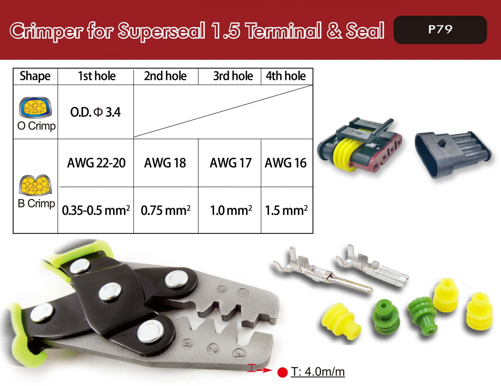 AMP Superseal crimper p79-P79I-Jaw-crimp-crimping-crimp tool-crimping tool-crimp wire-ferrule crimp-ratchet crimp-Taiwan Manufacturer-hsunwang-licrim-hsunwang.com
